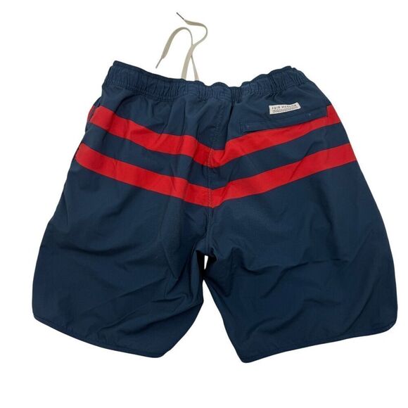 Men's Fair Harbor The Anchor Red Stripe Anchor 8" Shorts Size Medium Blue Red - Picture 7 of 12